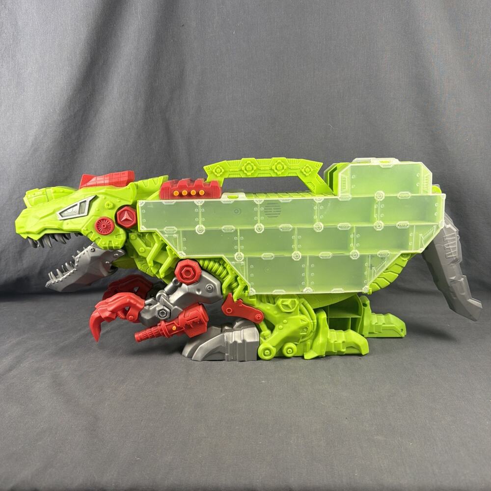 Kid Connection Dinosaur Toy Car Storage With Lights And Sound Holds 24 Cars
